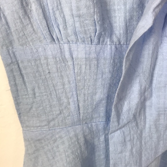 Lost & Wander Dress Women S Blue Ruffle Cocquette Tie Front New Midi - Picture 11 of 13